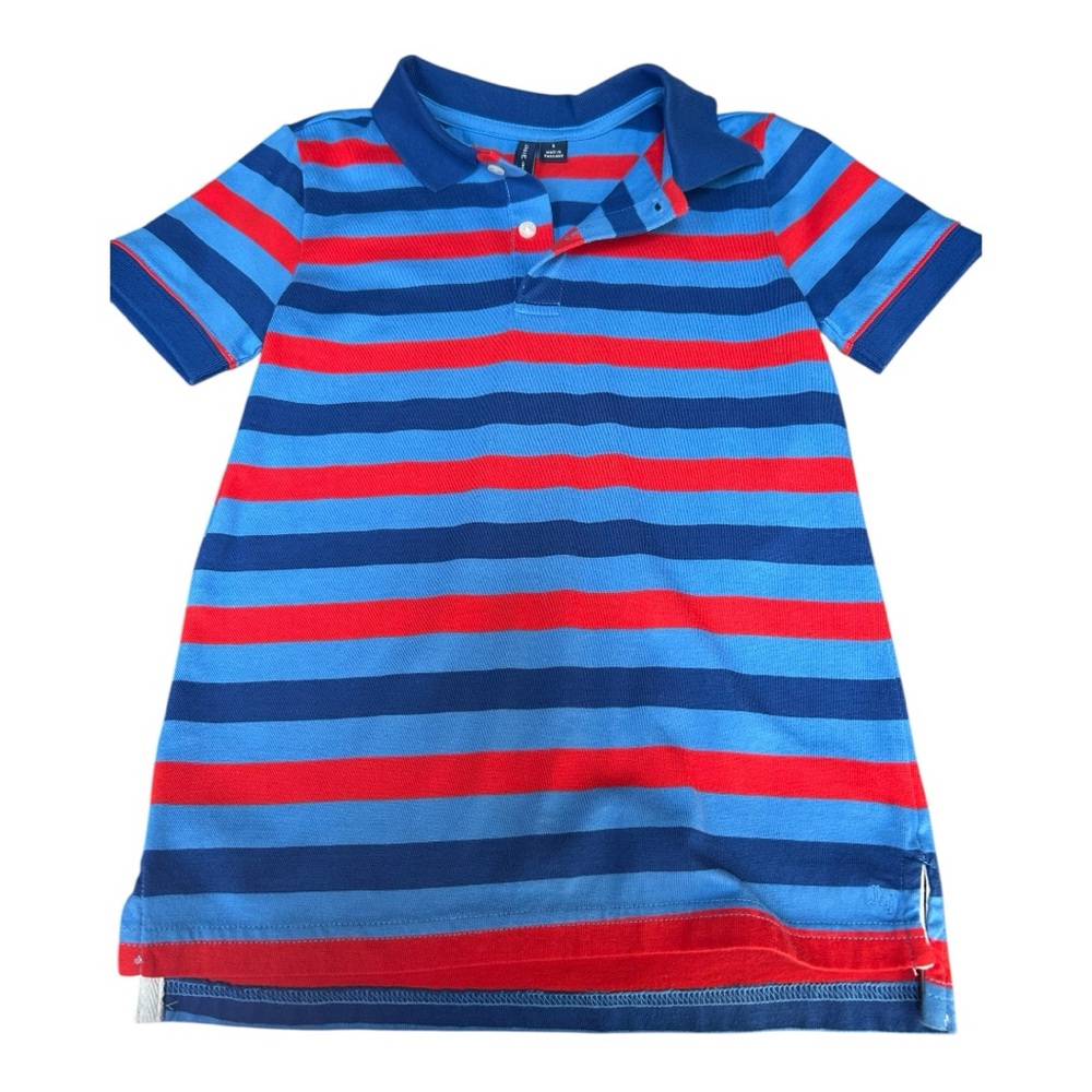 Janie and Jack Blue and Red Striped Polo